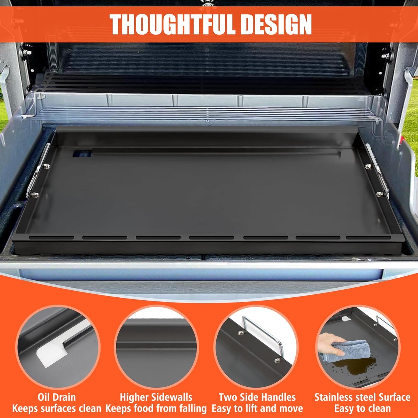 6789 Full Size Griddle Insert for Weber GS4 Genesis II 400 Series Gas Grills, Flat Top Griddle Repalcement for Weber Genesis II S-410/E-410, S-435/E-435 and LX S-440/E-440 with Mini Oven Mitt