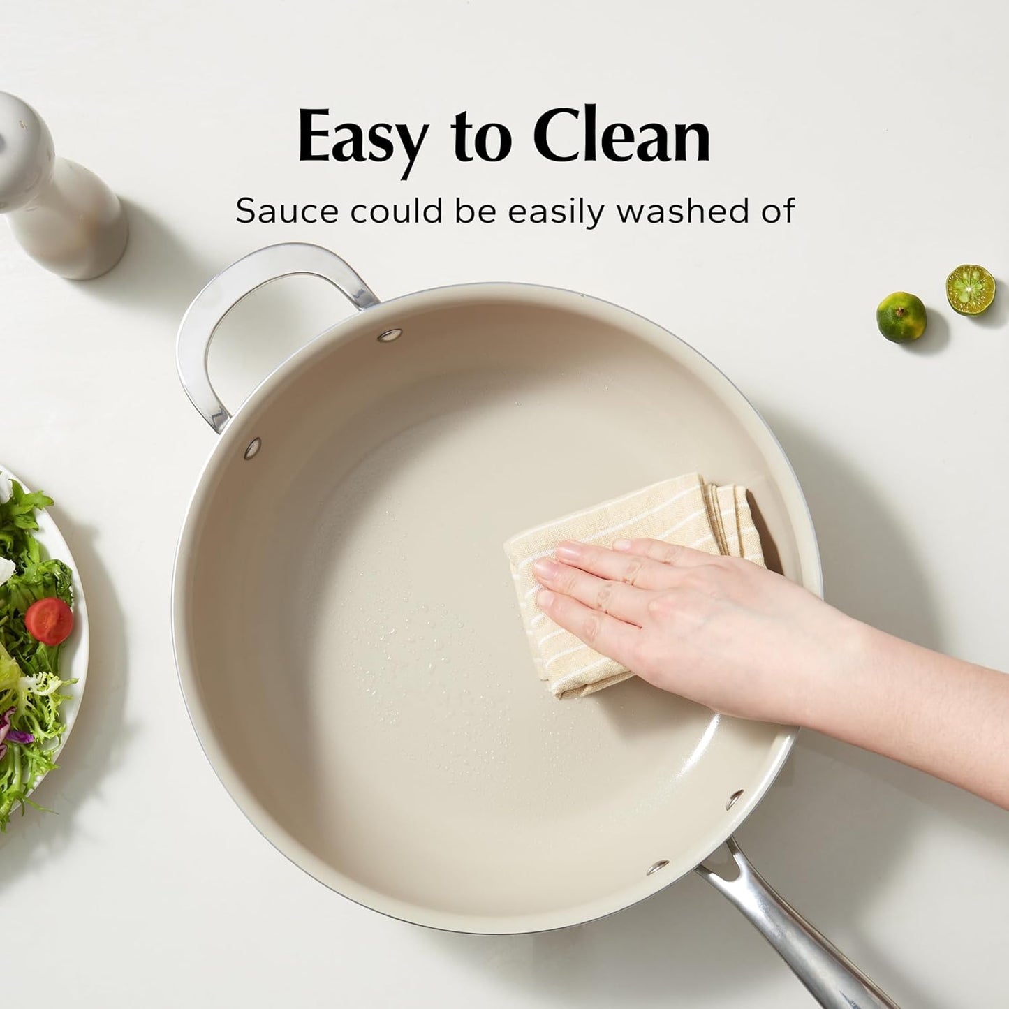 Redchef Ceramic Nonstick Cookware Set,14pcs Pots and Pans Set Non Stick,Induction Cookware with Stainless Steel Handle,Non Toxic Kitchen Cooking Set,Dishwasher & Oven Safe,PFAS PFOA & PTFE Free（Blue）