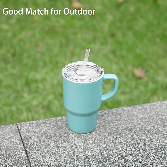 Sweejar Ceramic Travel Mug with Lid, 16 oz Portable Coffee Mug, Dishwasher Safe Tea Cup with Infuser, Reusable Teacup for Car Cup Holder, Tea Lovers(Turquoise)