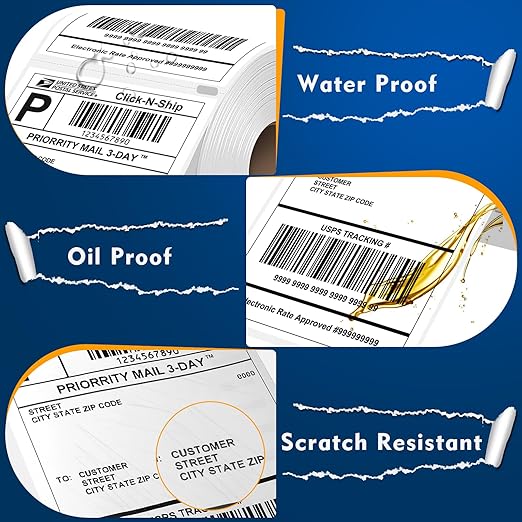L LIKED 2200 PCS 4"x 6" Direct Thermal Labels White Perforated Shipping Label, Compatible with DYMO 4XL 1744907,Zebra, Rollo, Jadens, Nelko, 220 Labels per Roll, 10 Rolls