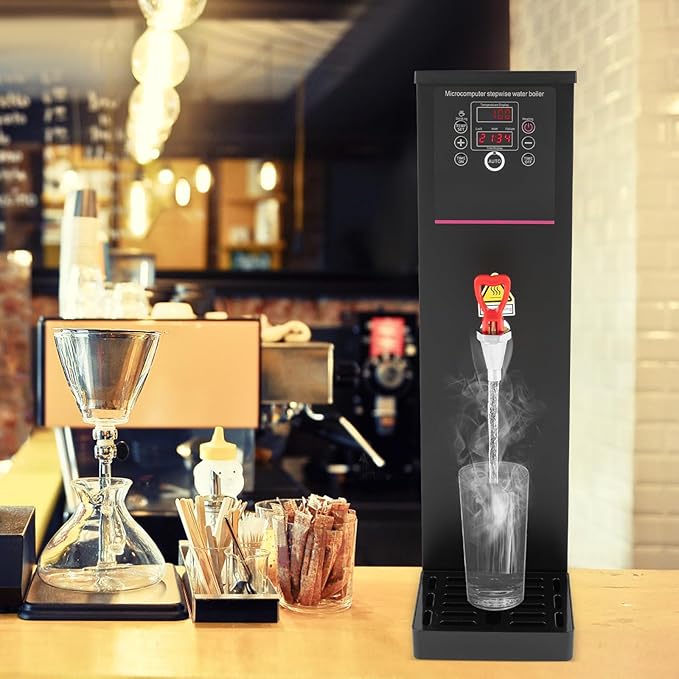 Step-Heating Commercial Hot Water Dispenser, 15L/3.96Gal Hot Water Boiler Dispenser Electric Water Pot Boiler Commercial Boiling Water Machine for Tea Coffee Shop Dessert Shop Hotel - 28L/H 2500W