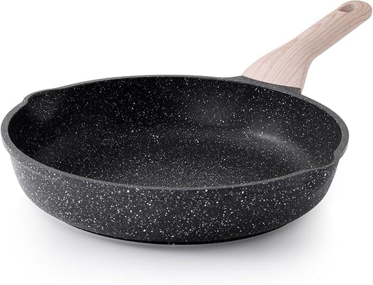 Nonstick Frying Pan Skillet, 11 Inch Granite Cooking Pan Nonstick, Healthy and Non Toxic, Induction Compatible, PFOA Free