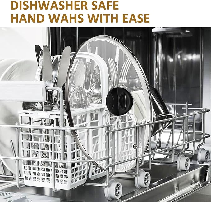 Glass Pot and Pan Lids, Universal Kitchen Cookware Covers (9.25 Inch)