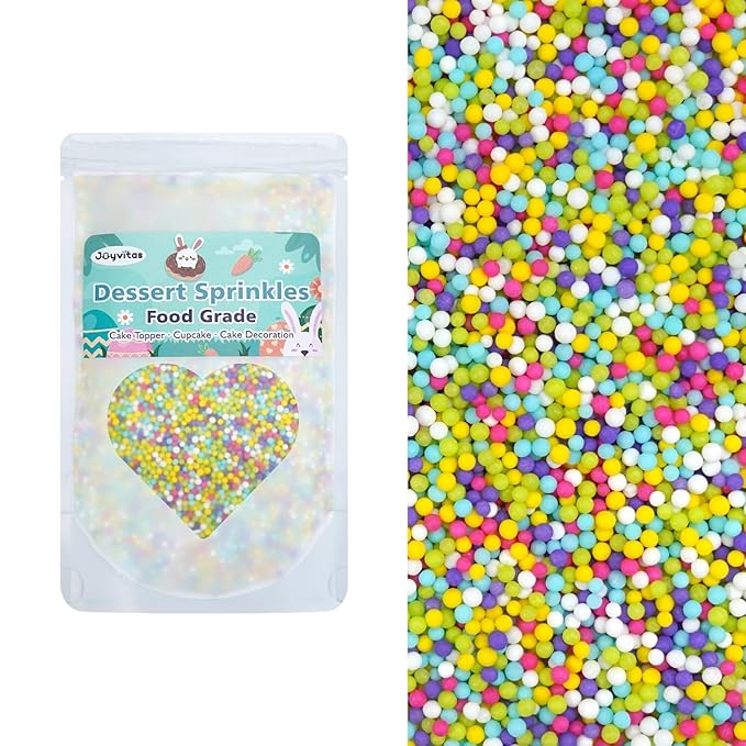 Rainbow Nonpareils Sprinkles, Edible Sprinkles For Cake Decorating, Baking Sugar, 150g/5.29oz, Cake Decorations & Cupcake Toppers, Easter, Holiday, Wedding Party Supplies