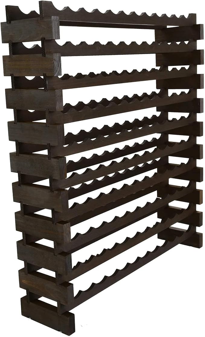 120 Bottle Wine Rack Dark Stain