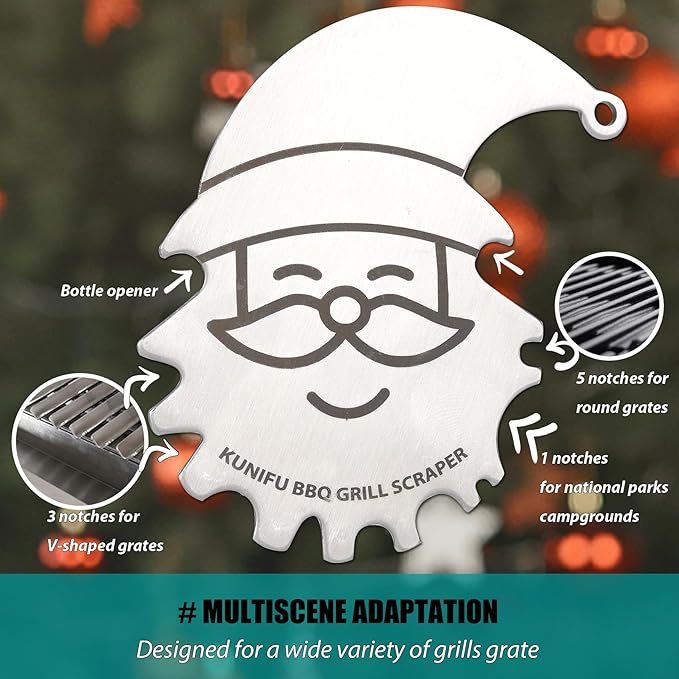 Stocking Stuffers, Ideal Gifts for Christmas, for Men, Dad, Husband, Boyfriend, Fathers Day, KUNIFU BBQ Grill Scraper