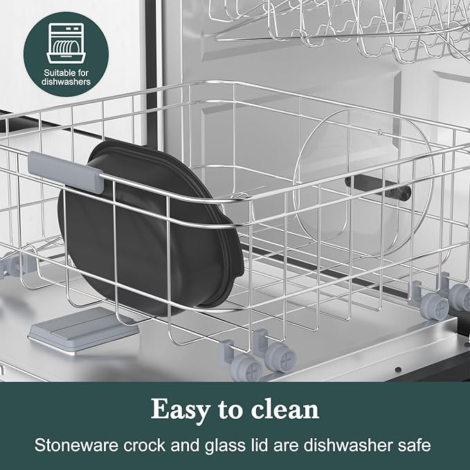 6 Quart Slow Cooker, with 8-in-1 Multi-Cooker, Casserole Programmable crock pot, Dutch Oven, Pasta, Nonstick, Oven Safe Pot to 500°F, Oatmeal