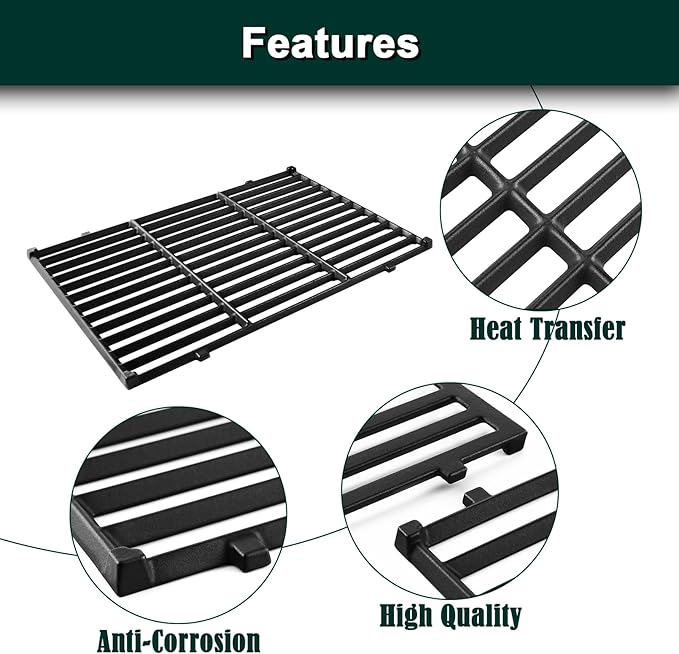 7638 Spirit Grill Replacement Parts for Weber Grill Grates Spirit 300 Series E310 E-315 S-315 E-330 E330 E315 S315 Spirit II E-310 2 E-310 Gas Grill Parts Genesis Silver B 1000 Cooking Grates 2 Pcs