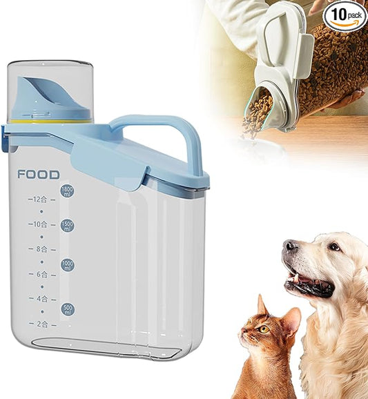 Clear Airtight Food Storage Containers, Transparent Cereal Dry Food Storage with Pouring Spout, for Flour, Sugar and Cereal (68oz Blue)