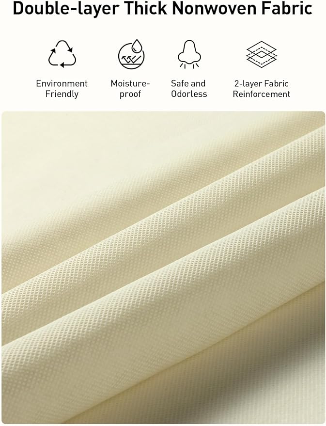 Yecaye 2 Pc Over the Door Organizer with 5 Bins 10 Side Pockets, 44lbs Load Hanging Bathroom and Bedroom Organizer, behind the Door Hanging Organizers for Nursery Newborn Baby Essential Stuff Beige