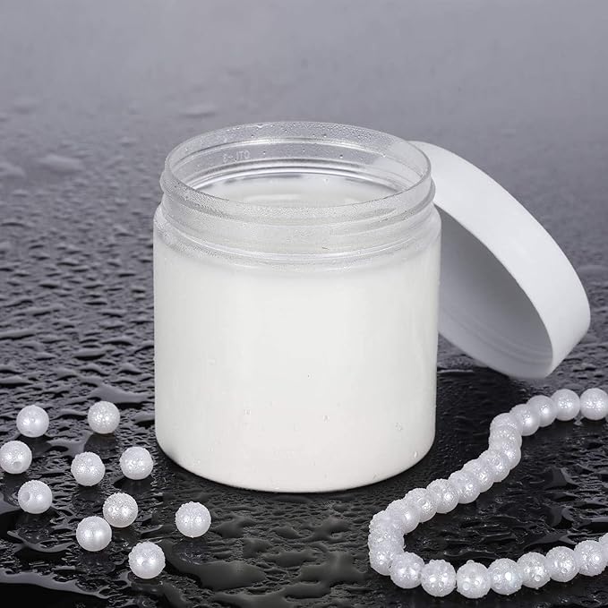 SATINIOR 6 Pack 8 oz Plastic Jars Containers with Lids Wide-mouth Refillable Leakproof Reusable Round Empty Jars for Travel Cosmetic Dry Food Spice Candy Cookie Home Kitchen Organizing(White)