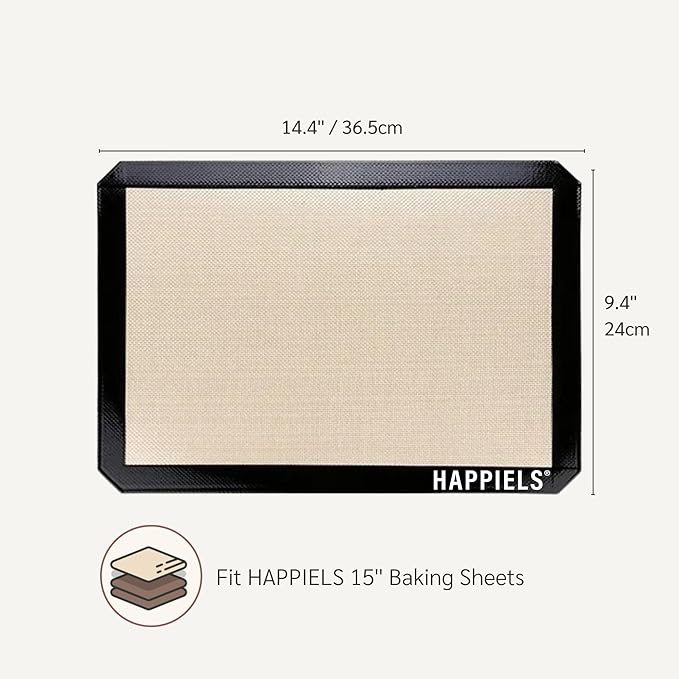 NonStick Baking Mats for 15 inch Sheets 2-Pack | Silicone Nonstick Baking Mats 10 x 15 inches | Cookie Sheet Mat 10x15 | | Silicon Mats 15x10 in