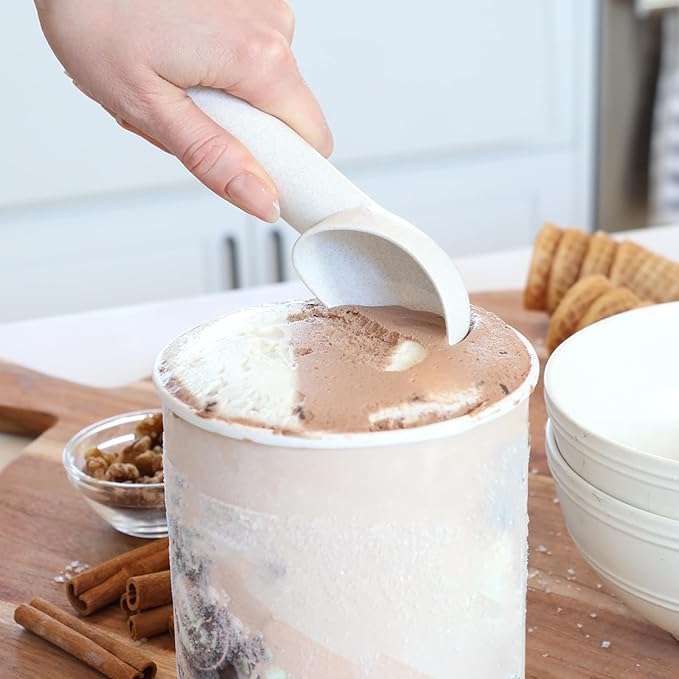 Beille 16pc Wheat Straw Complete Kitchen Utensils Set, Cream