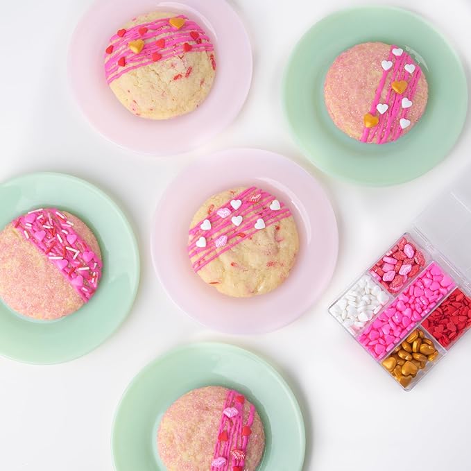 Sweets Indeed Valentines Heart Tacklebox, Edible Heart Shapes, Assorted Variety, Perfect for Cake Decorations, Baking, Ice Cream, Cookies, Cupcake Topper, 2.53 ounces (Sweetheart Tacklebox)