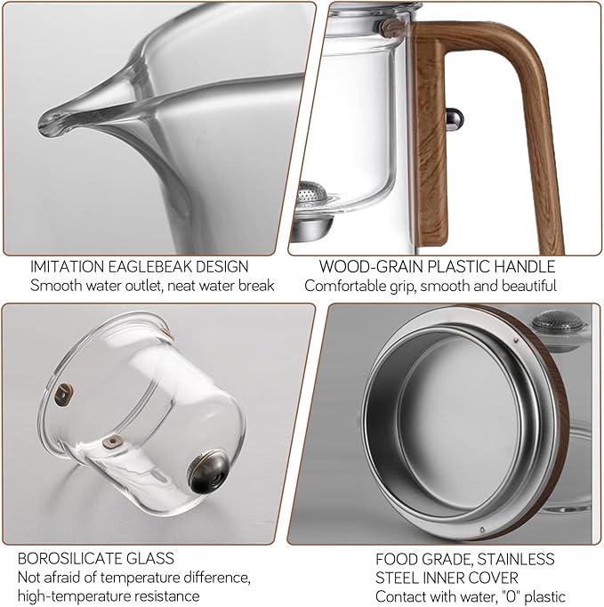 Enchanti Tea Pot - 600ml/20.3oz Witchcraft Magic Glass Teapot, Magnetic Water Separation Design, Borosilicate Infuser Pot with Strainer for Loose Leaf & Herbal Teas, Ideal for Tea Maker