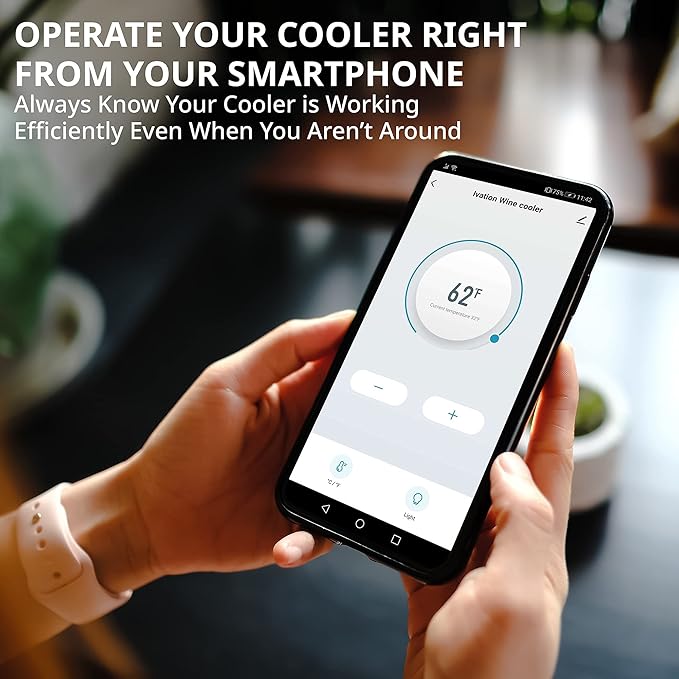 Ivation 28 Bottle Compressor Wine Cooler Refrigerator with Wi-Fi Smart App Control Cooling System | Large Freestanding Wine Cellar Fridge For Red White Champagne or Sparkling, Black Glass Door & Lock