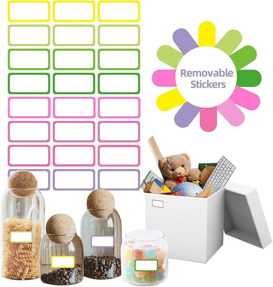 STARLIBOO Removable Freezer Labels,1x2 Inch Color Coding Removable Labels for Food Containers, Removable Label Easy Peel Off, Freezer Label to Write on/Waterproof (8 Colors,360 Pcs)