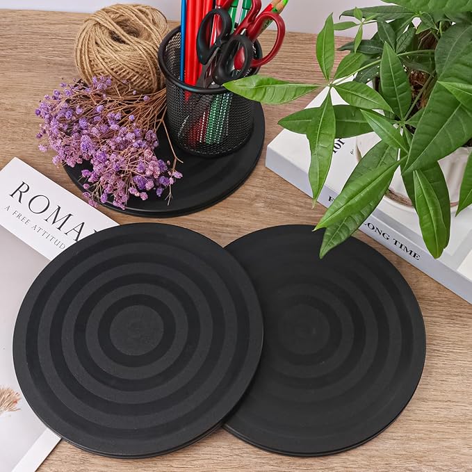 8 Pack 8 Inch Lazy Susan Turntable, Heavy Duty Lazy Susan Turntable Organizer, Premium 8 Inch Rotating Swivel Stand for Table Top, Kitchen, and More