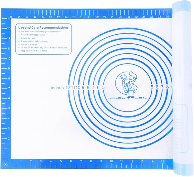 Silicone Pastry Mat for Baking, Pastry Dough Mat for Rolling, Kneading Mat, Silicone Baking Mat for Pizza Cookies Pie Crust Kitchen Counter Mat Placemat Oven Mat