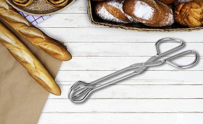 9-Inch and 11-Inch Heavy Duty Stainless Steel Kitchen Tongs - Comfortable Ergonomic Grip, Scissor Design, Heat Resistant for BBQ and Cooking