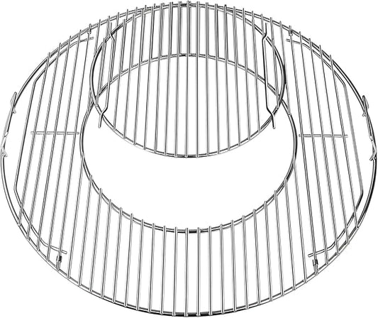 Grill Grates Replacement for Weber 8835, 22.5 inch Charcoal Grills, Kettle, Performer, Master-Touch, Charcoal Smoker, 21.5" Gourmet BBQ System Hinged Stainless Steel Cooking Grate Parts
