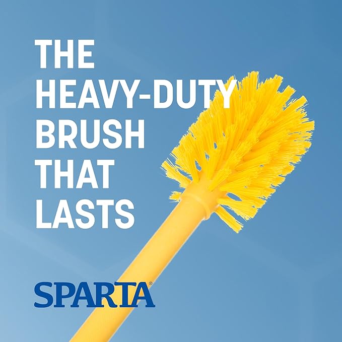 SPARTA Large Water Bottle Brush Ideal for Wide-Mouth Jars, Bottles and Tumblers, Dishwashing Tool with Handle for Home and Commercial Kitchens, Plastic, 12 Inches, Yellow