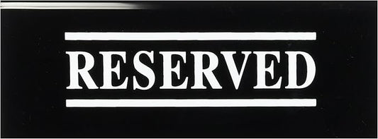 New Star Foodservice Stainless Steel Table Tent Sign (Black (Reserved), 6 x 1.5-Inch (Set of 6))