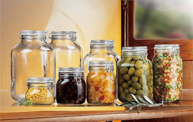 Bormioli Rocco Fido Glass Square Jar, 3 Liter