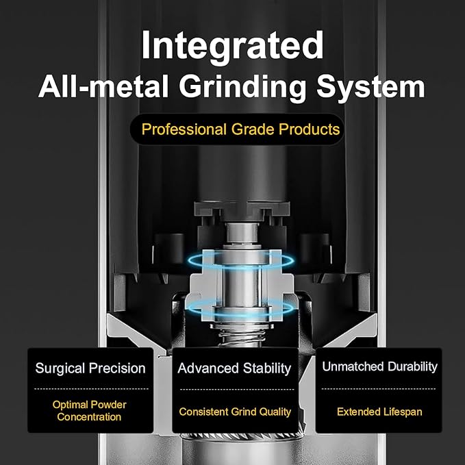 V6 Pro Portable Coffee Grinder - 60 Grind Settings Conical Burr, USB-C Fast Charge 4400mAh for Camping Travel Office, Aircraft Aluminum Body, Cup Holder Size, Quiet ≤65dB & 2-Yr Warranty