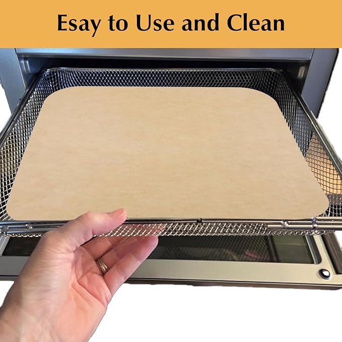 12-inch Air Fryer Parchment Paper Liners - 100 Pcs Non-Stick Unbleached Pre-Cut Squares for Ninja SP101 SP151 SP351 SP201 SP301, Safe & Disposable Air Fryer Sheets