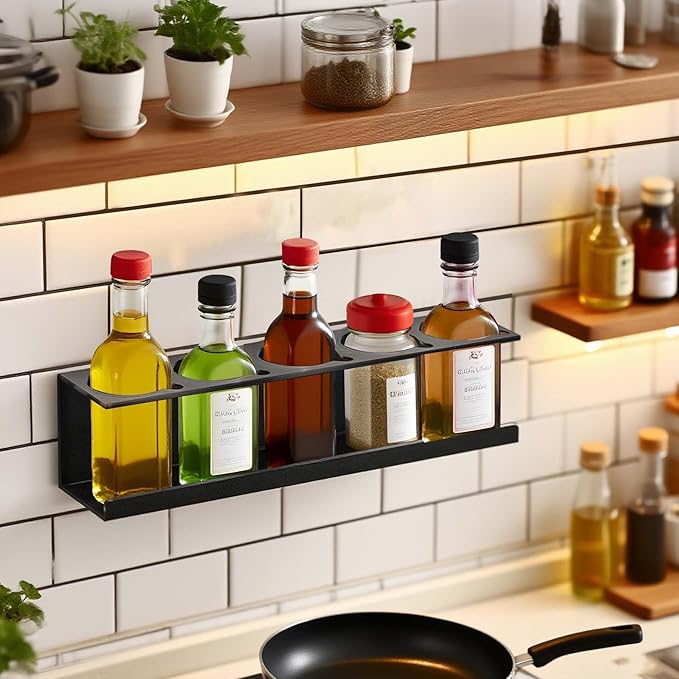 Wall-Mounted Spray Can Holder Rack Organize, 4 Pack Black Steel Aerosol Can Holder with Straw Groove, Spray Can Organizer, Aerosol Can Rack, Spray Paint Can Holder for Garage, Shop, Home and Workspace