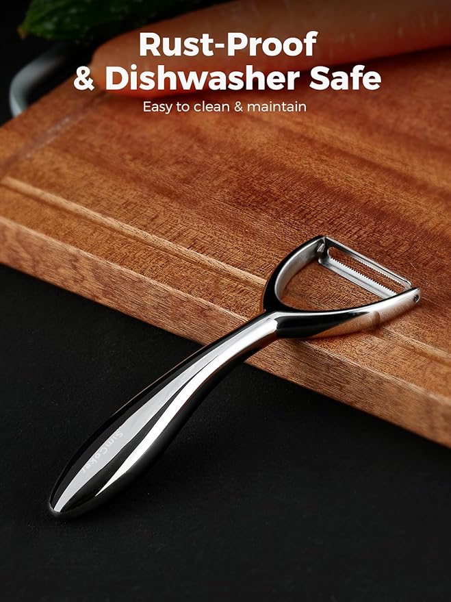 Premium 304 Stainless Steel Peeler Set – Ultra Sharp Y & I Peelers with Ergonomic Non-Slip Handle, Multifunctional Kitchen Fruit and Vegetable Peeler, Dishwasher Safe