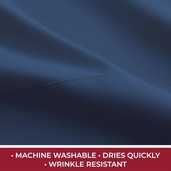 Mellanni RV Short Queen Sheets - 4 PC Iconic Collection Bedding - Hotel Luxury, Extra Soft, Cooling Bed Sheets - Deep Pocket up to 10 inch (RV/Short Queen, Navy Blue)