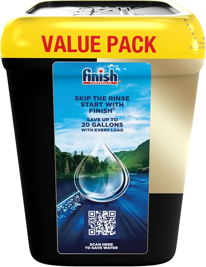Finish Ultimate Dishwasher Pods, No Pre-Rinse Dishwasher Detergent Soap Removes Burnt-On Stain, with CycleSync Technology, Degreasing & Scrubbing Power, 52 Count (Packaging may vary)