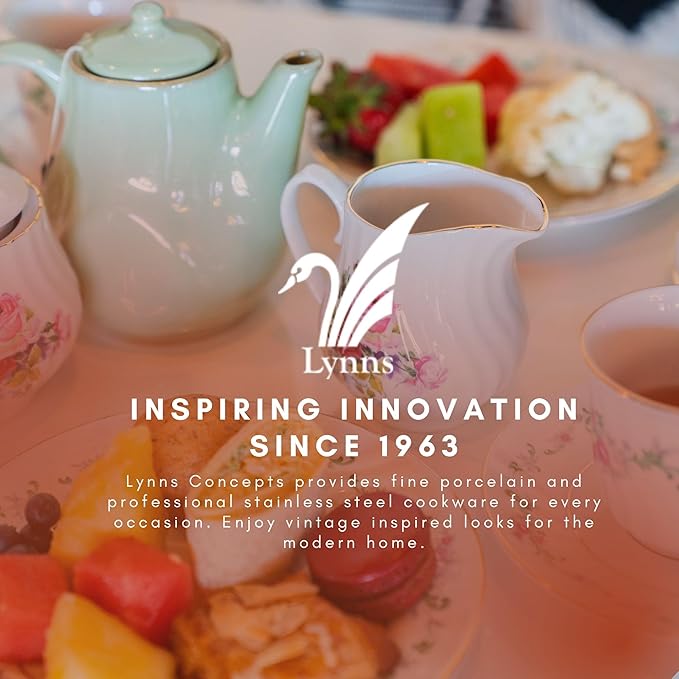 Sugar and Creamer Set - Porcelain Sugar and Creamer Vintage Tea Set with Gold Trims & Embossed Swirls - Exquisite Fine China Tea Set for Parties & Celebrations - Imperial Gold Set by Lynns