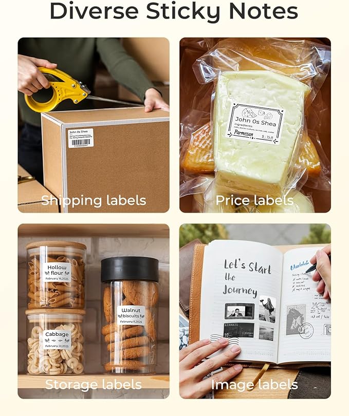 Phomemo M110 Label Maker - M110 Barcode Label Printer Portable Bluetooth Maker Machine with Tape for Name Labels, Small Business, Address, Logo, Clothing Price Tag, Mailing, with 40x30mm Label, Black