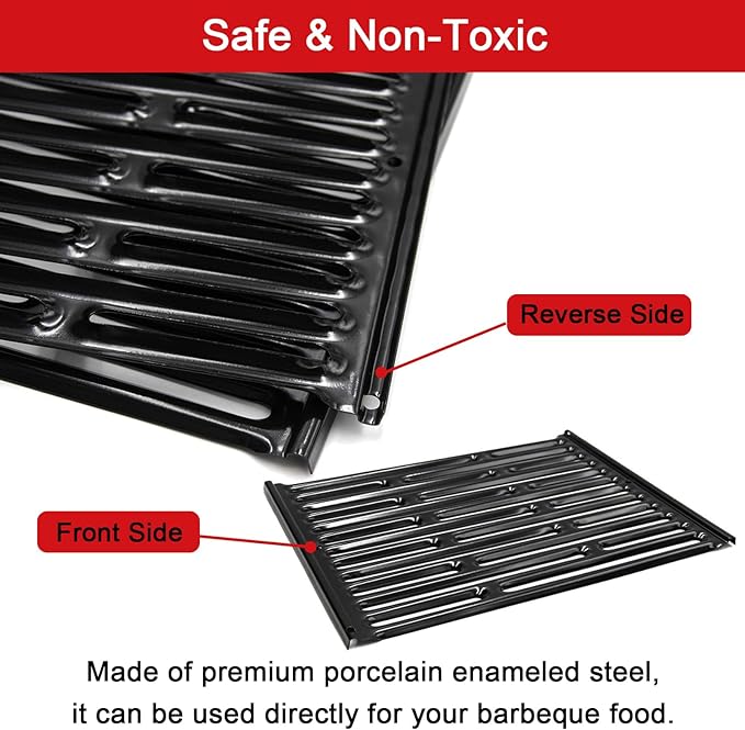 DELSbbq 15 Inch Grill Cooking Grates for Weber Old Spirit 200 with Side Control, Grill Grates for Weber 7523, Spirit E/S 200/210, Spirit 500, Genesis Silver A, Replacement for 7521 7522 65904 65905