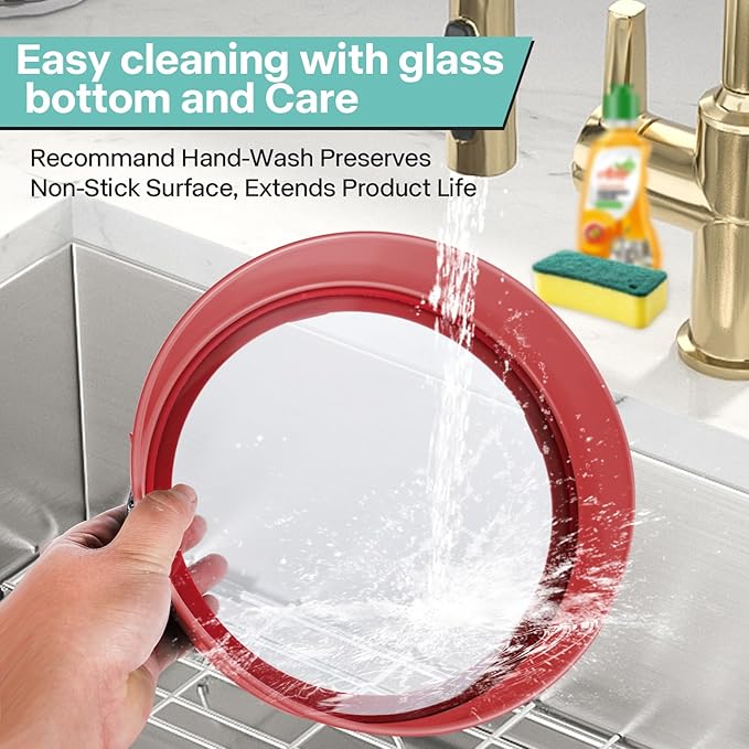 10In Glass Bottom Springform Pan,10 inch Nonstick Cheesecake Pan with Silicone Seal for Easy Release, Leak-Proof, Great Gift for Baking Lovers