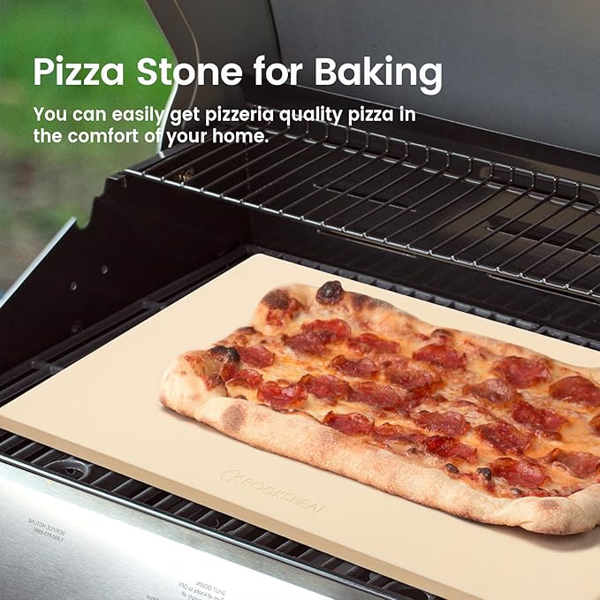 Pizza Stone, Rectangular Extra Large 22" x 14" x 0.6" Pizza Stones for Oven Grill BBQ, Industrial Commercial Heavy Duty Cordierite Baking Stone for Pizza Bread, Outdoor Pizza Accessories