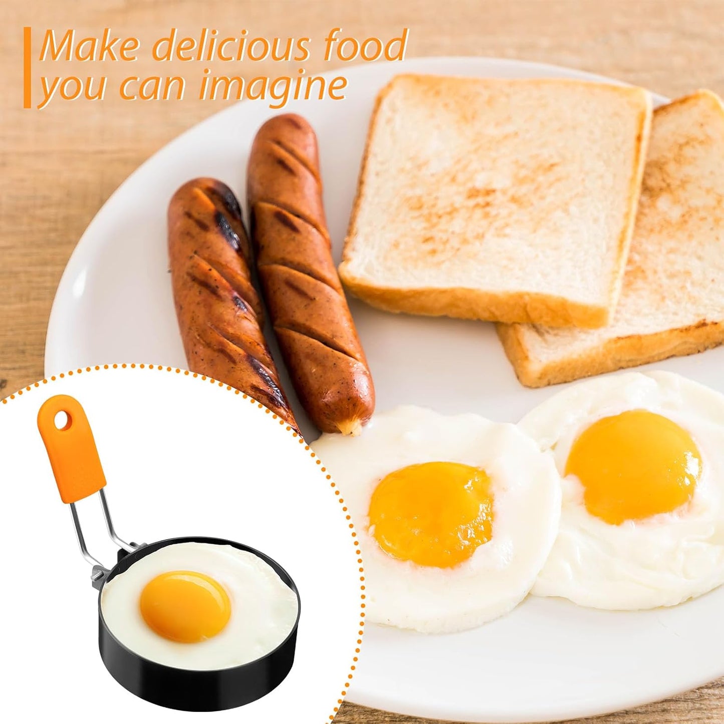 Yaomiao 12 Pcs Egg Rings for Frying Eggs Nonstick Pancake Mold Stainless Steel Egg Mold Portable Round Shaper with Handle for Cooking Griddle Camping Breakfast(3 Inch, 4 Inch, 6 Inch, 8 Inch)