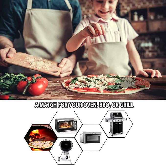 Onlyfire Pizza Stone for BBQ Oven and Grill - 15 x 12 Inch Rectangular Baking Stone Thermal Shock Resistant - Heavy Duty Large Ceramic Pizza Pan for Best Crispy Crust Pizza Bread