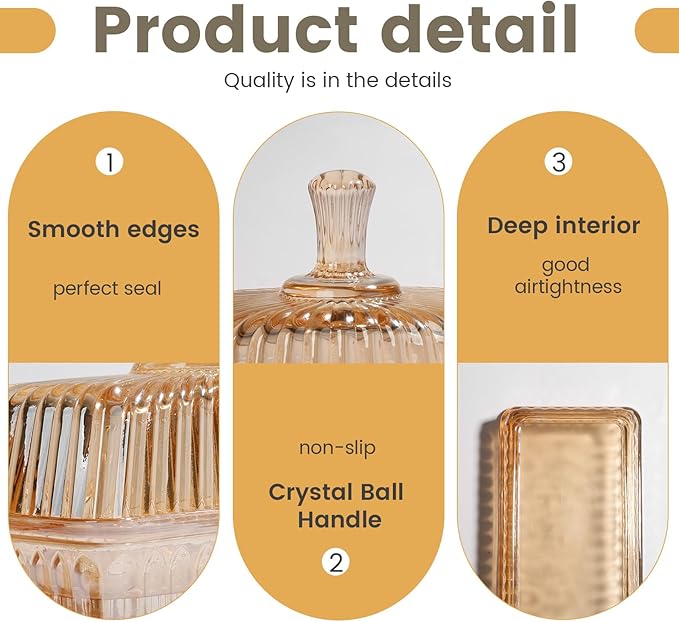 Wide Glass Butter Dish with Cover for Countertop Vintage Crystal Butter Holder for Counter Covered Glass Butter Keeper Butter Holder for Refrigerator,Butter Tray with Two Stick 4oz Butter