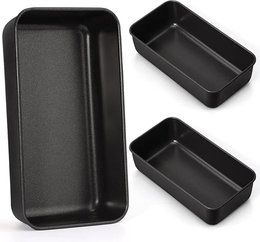 LIANYU 3 Pack Nonstick Loaf Bread Pan, 9x5 Inch Baking loaf Tin, Stainless Steel Meatloaf Pan Tin for Baking Banana Sandwich Bread, Dishwasher Safe