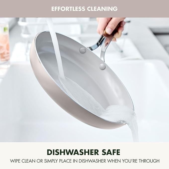 GreenPan Nova 10-Piece Cookware Pots & Pans Set, Oprah’s Favorite Things 2024, PFAS-Free Ceramic Nonstick, Fry, Sauté, Stockpot, Utensils, Lids, Induction Suitable, Dishwasher & Oven Safe, Clay