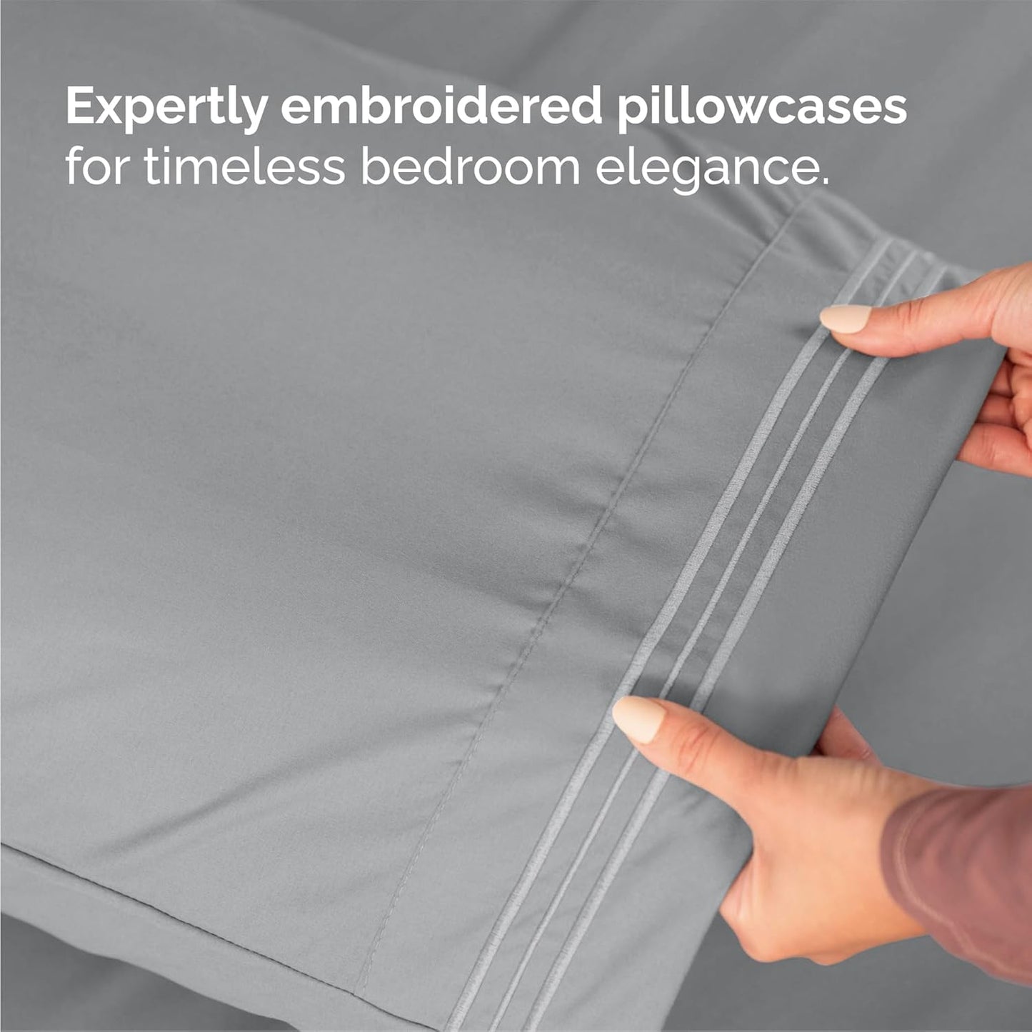 Queen Size 4 Piece Sheet Set - Comfy Breathable & Cooling Bed Sheets Set - Hotel Luxury Bedding for Women, Men, Kids, Teens, Boys & Girls - Deep Pockets, Soft and Wrinkle Free - Oeko-Tex - Steel Blue