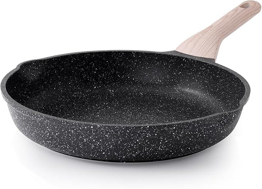 Nonstick Frying Pan, 12.5 Inch Large Skillet, Granite Cooking Pan, Healthy and Non Toxic, Induction Compatible, PFOA Free