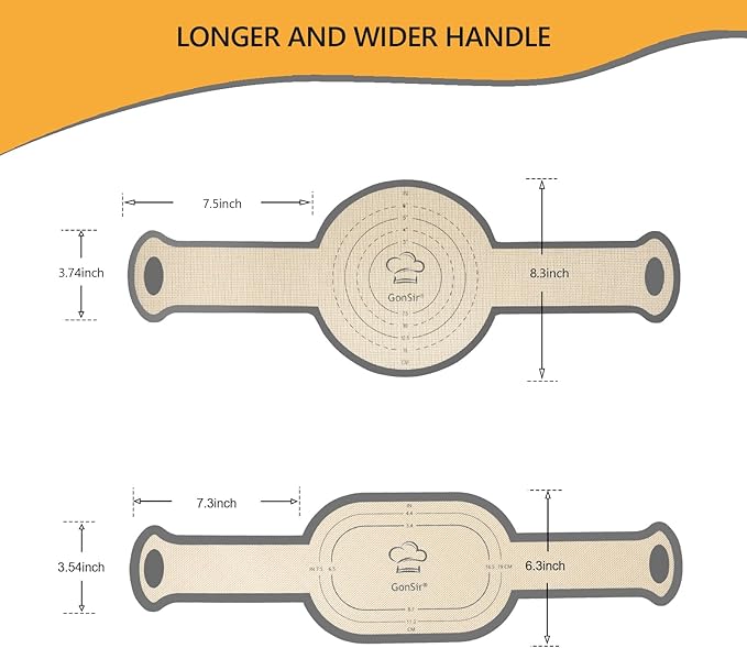 Silicone Bread Sling, Round and Oval Dutch Oven Baking Mat with Upgraded Handles, Non-Stick & Easy Clean Baking Mat to Transfer Sour Dough Easily, 2 Pcs Reusable Bread Mat Set