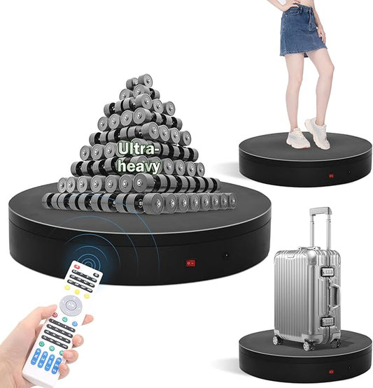15.8In Remote Motorized electric turntable Rotating platform Photography Turntable Motorized lazy susan Base giratoria para for Photography,3D Scanner,Heavy duty display(Load Range:220~500lbs)