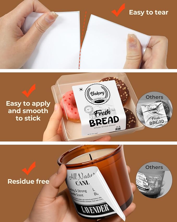 MUNBYN 4” X 3” Direct Thermal Labels, White Thermal Printer Stickers, Strong Adhesive, Labels Paper for Mailing, Barcode, 500 Sheets/1 Roll