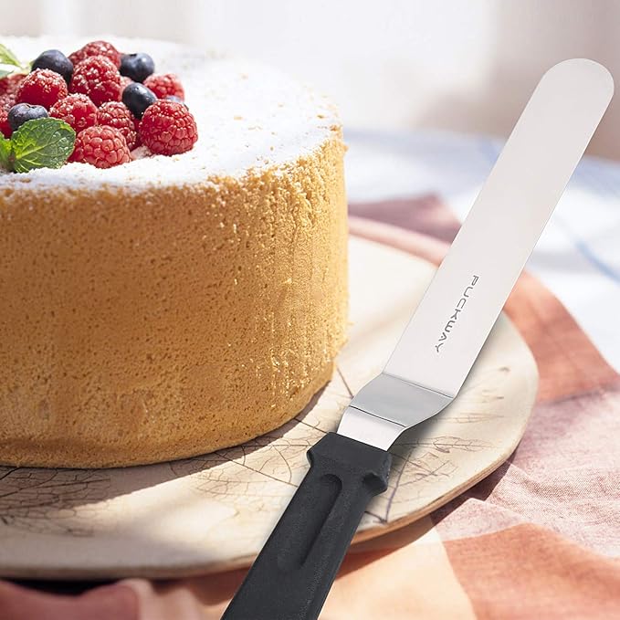 3 Metal Cake Offset Spatulas, 6 8 & 10 Inch Frosting Angled Icing Spatula for Decorating